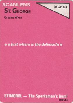 1988 Scanlens #78 Graeme Wynn Back